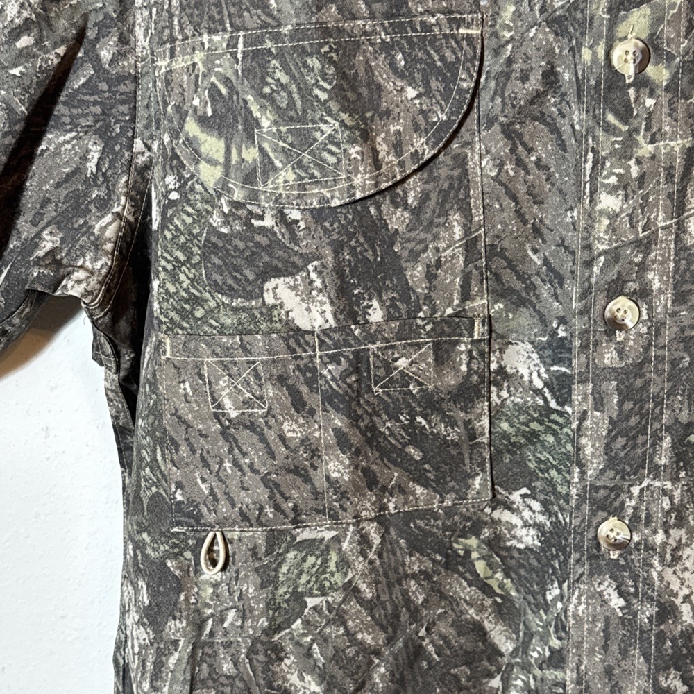 Tiger Hill Camo Fishing Hunting Vented Back Lots Of Pockets Cotton Men's Small - Picture 4 of 8